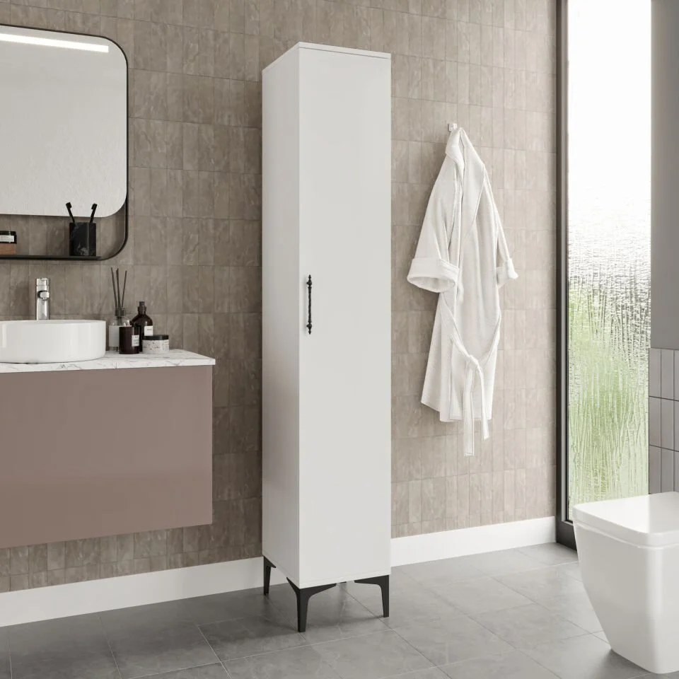 Plain Metal Ayak Metal Kulp Pla1200 Banyo Dolabı Mutfak Dolabı Balkon Dolabı Kiler Dolabı Çok Amaçlı Dolap Ayakkabılık Beyaz