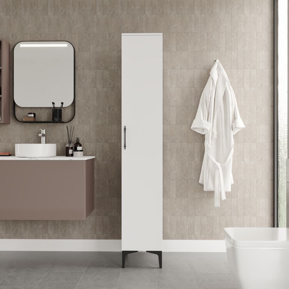 Plain Metal Ayak Metal Kulp Pla1200 Banyo Dolabı Mutfak Dolabı Balkon Dolabı Kiler Dolabı Çok Amaçlı Dolap Ayakkabılık Beyaz