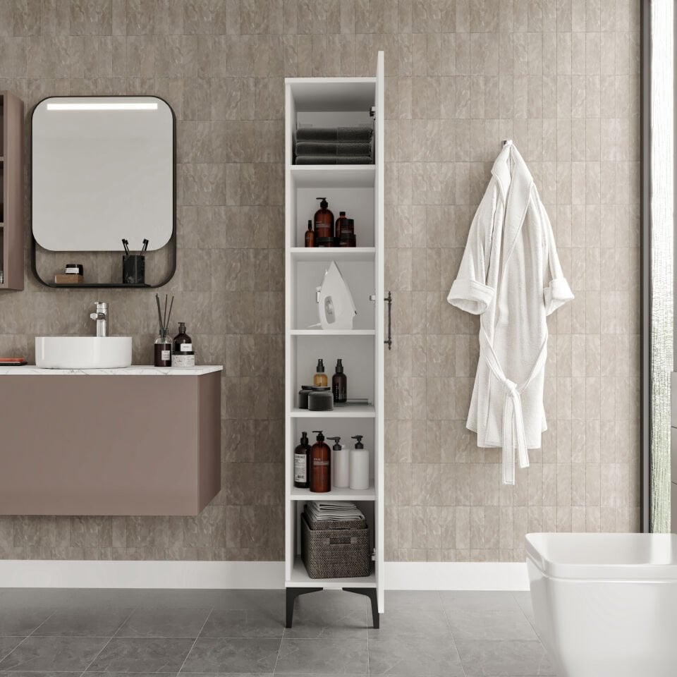 Plain Metal Ayak Metal Kulp Pla1200 Banyo Dolabı Mutfak Dolabı Balkon Dolabı Kiler Dolabı Çok Amaçlı Dolap Ayakkabılık Beyaz