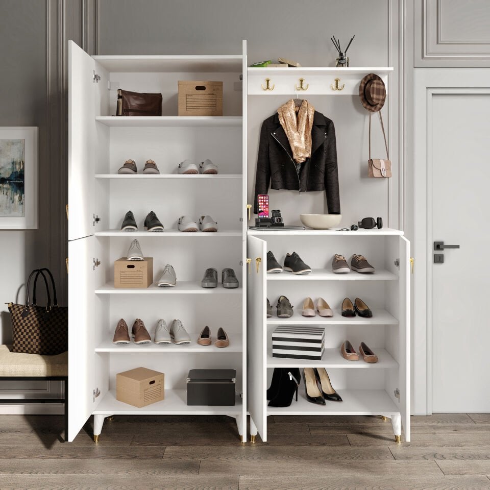 Simple Prt6190 Portmanto Vestiyer Beyaz Gold