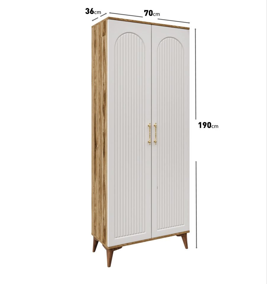 KLA2190 ekru ceviz metal kulp detay