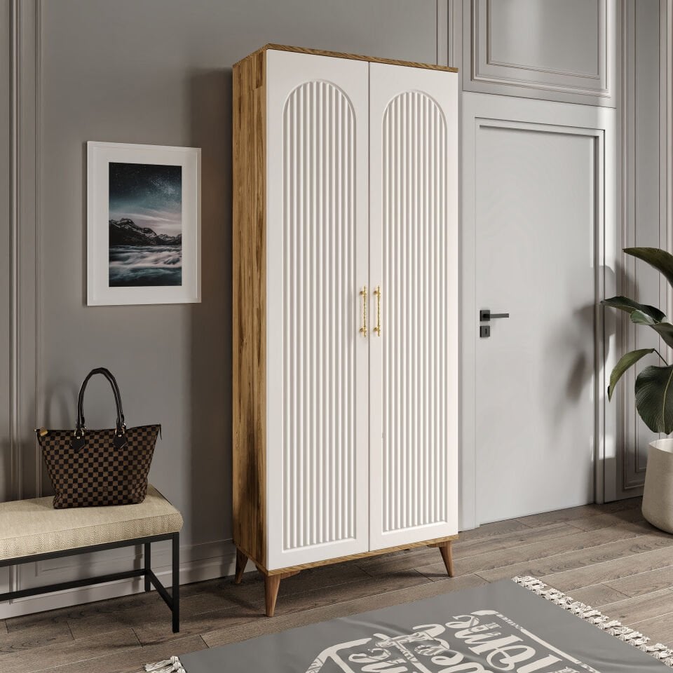 KLA2190 ekru ceviz vestiyer ön görünüm