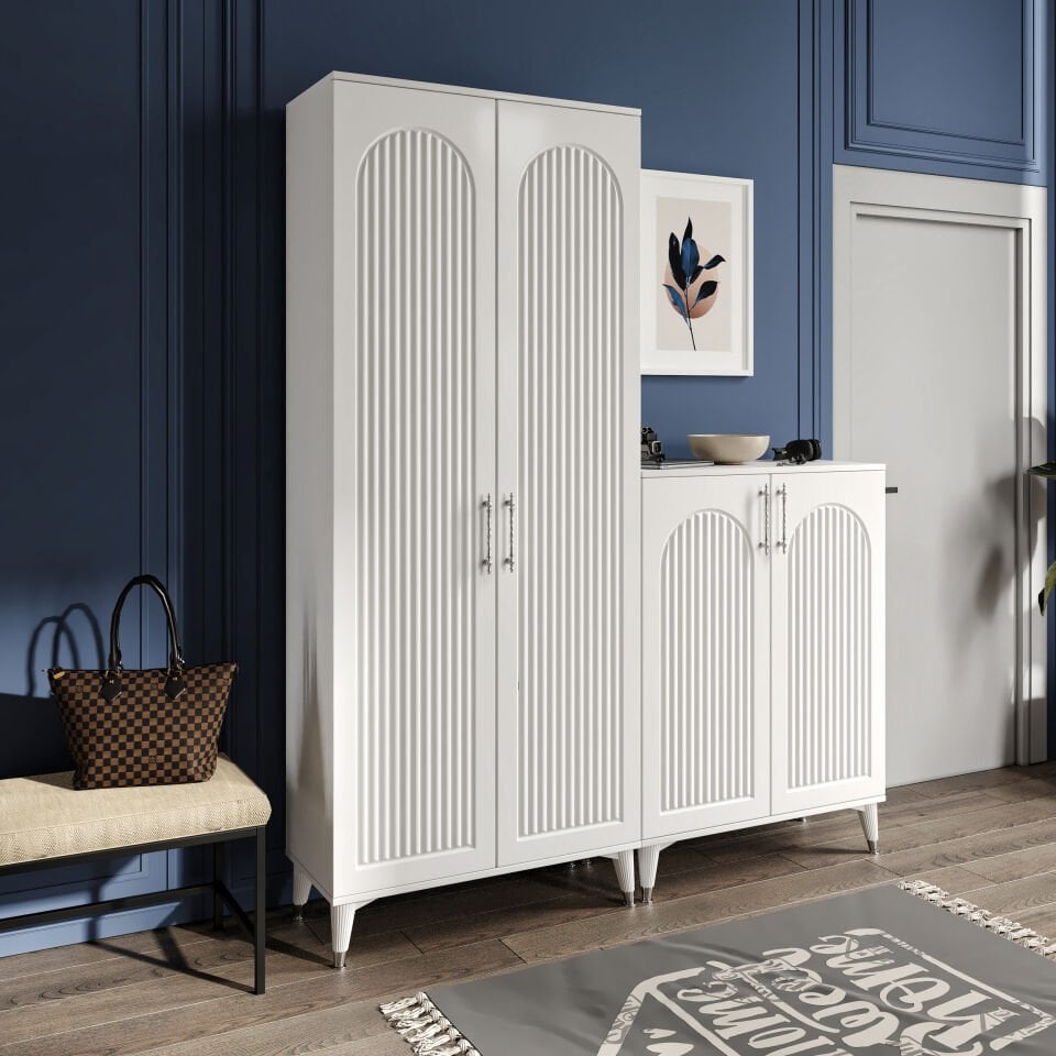 KLA4190 beyaz gümüş vestiyer ön görünüm