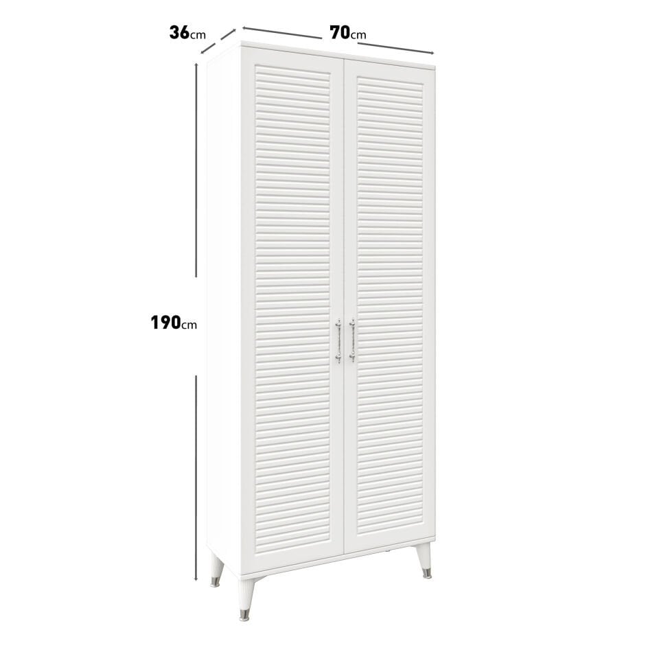 Panjurlu Metal Kulp Pnj2190 Ayakkabılık Portmanto Vestiyer Beyaz Gümüş