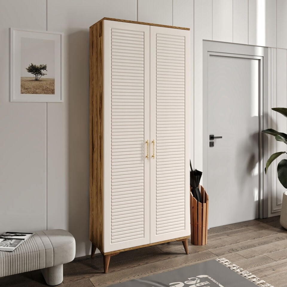 Panjurlu Metal Kulp Pnj2190 Ayakkabılık Portmanto Vestiyer Aytaşı Ceviz