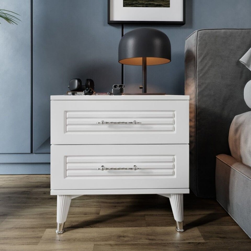 2 çekmeceli modern komodin modeli