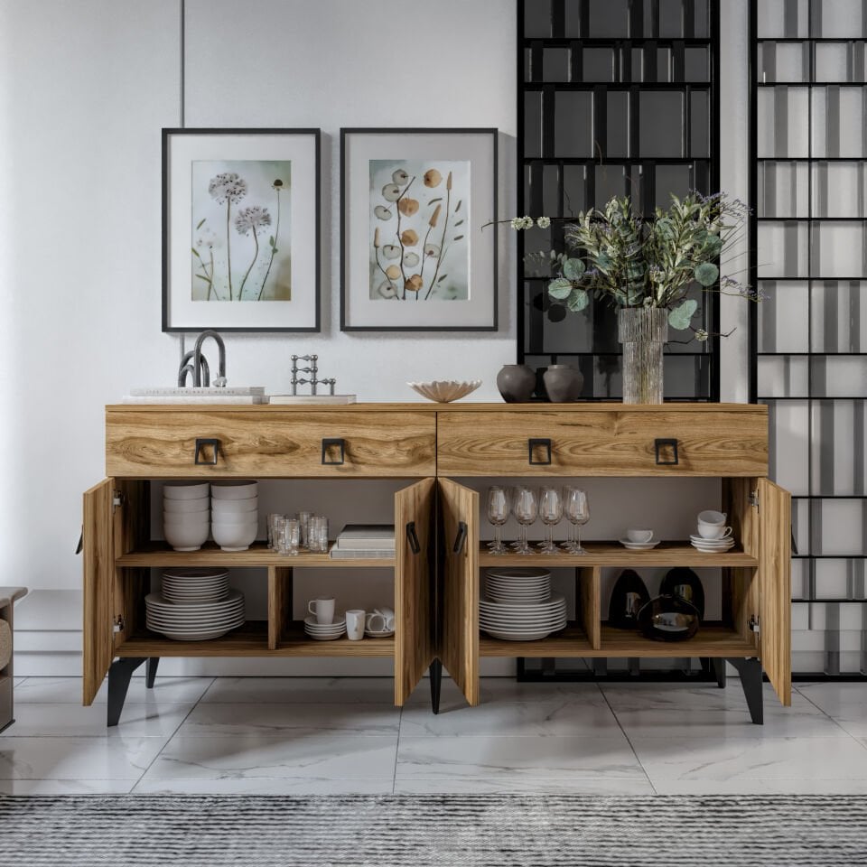 Ceviz renk Elara konsol salon yemek odası dekorasyonu