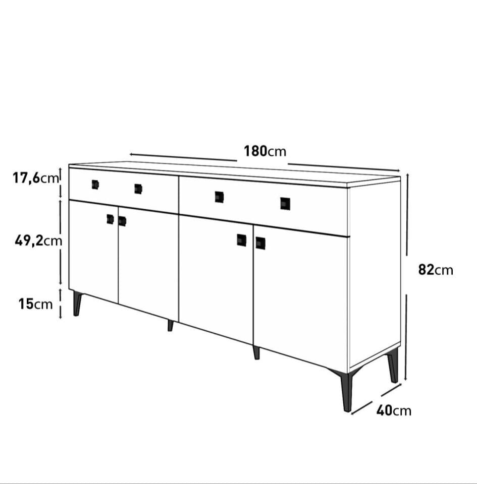 Livia konsol üst yüzeyi dekoratif aksesuarlarla sergileme alanı