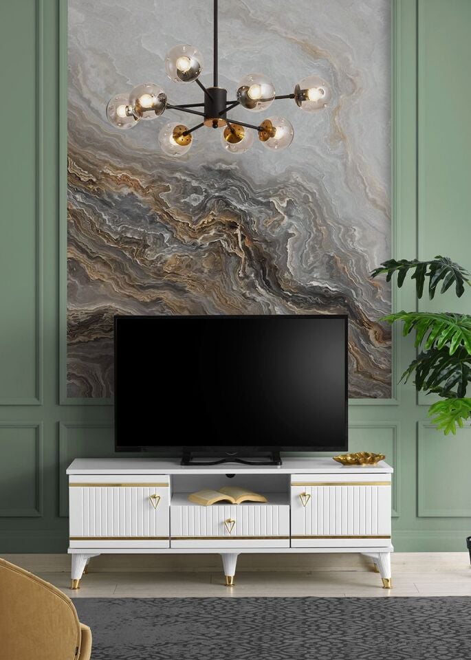 110 CM KORDON MDF MEBRAN KAPAK TV SEHPASI