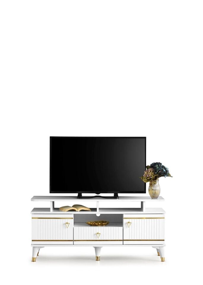 110 CM KORDON RAFLI MDF MEBRAN KAPAK TV SEHPASI