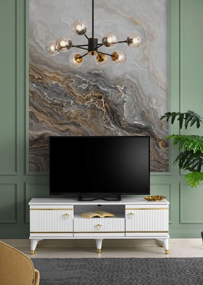 130 CM KORDON MDF MEBRAN KAPAK TV SEHPASI