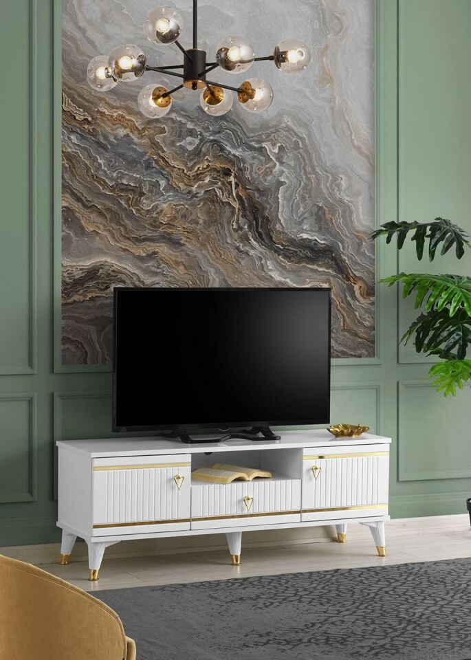 130 CM KORDON MDF MEBRAN KAPAK TV SEHPASI